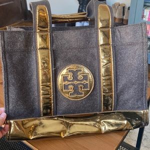 Tory Burch Brown & Gold Tote Bag